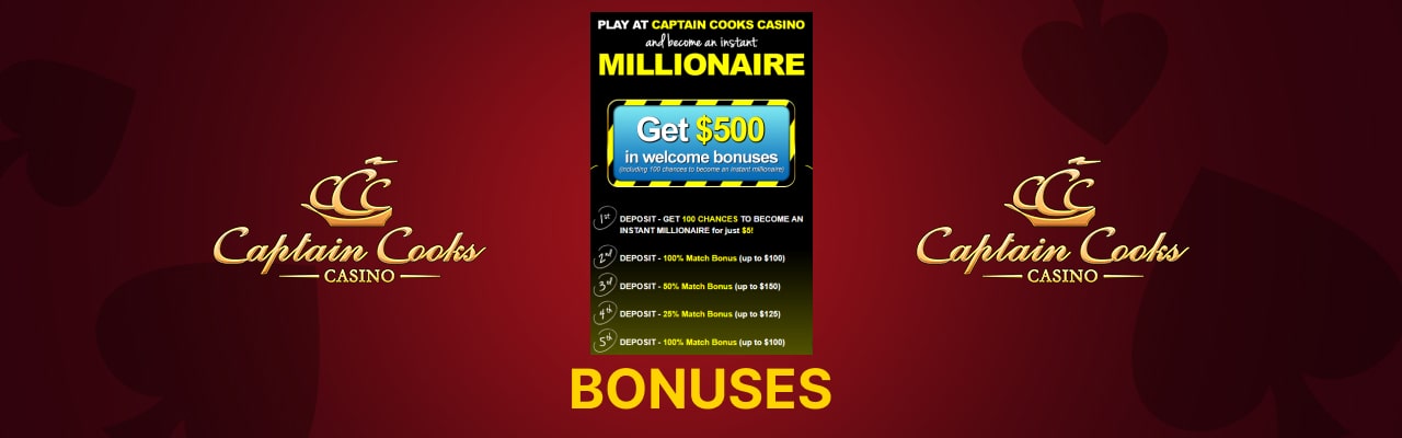 Captain cooks casino bonuses