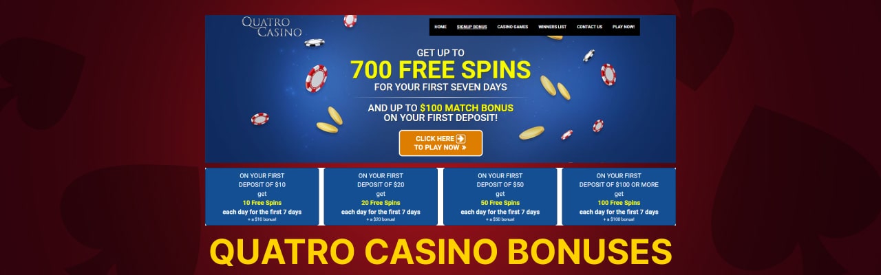 Quatro casino bonuses