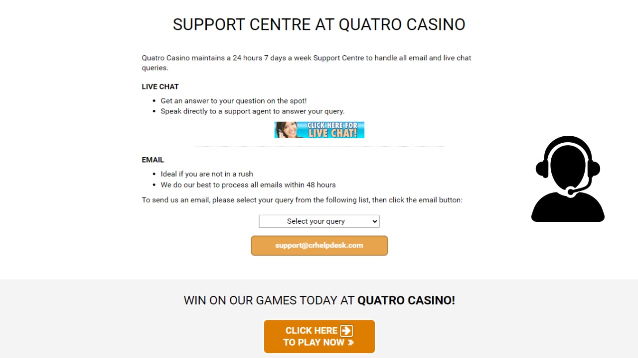 Quatro Casino Customer Support