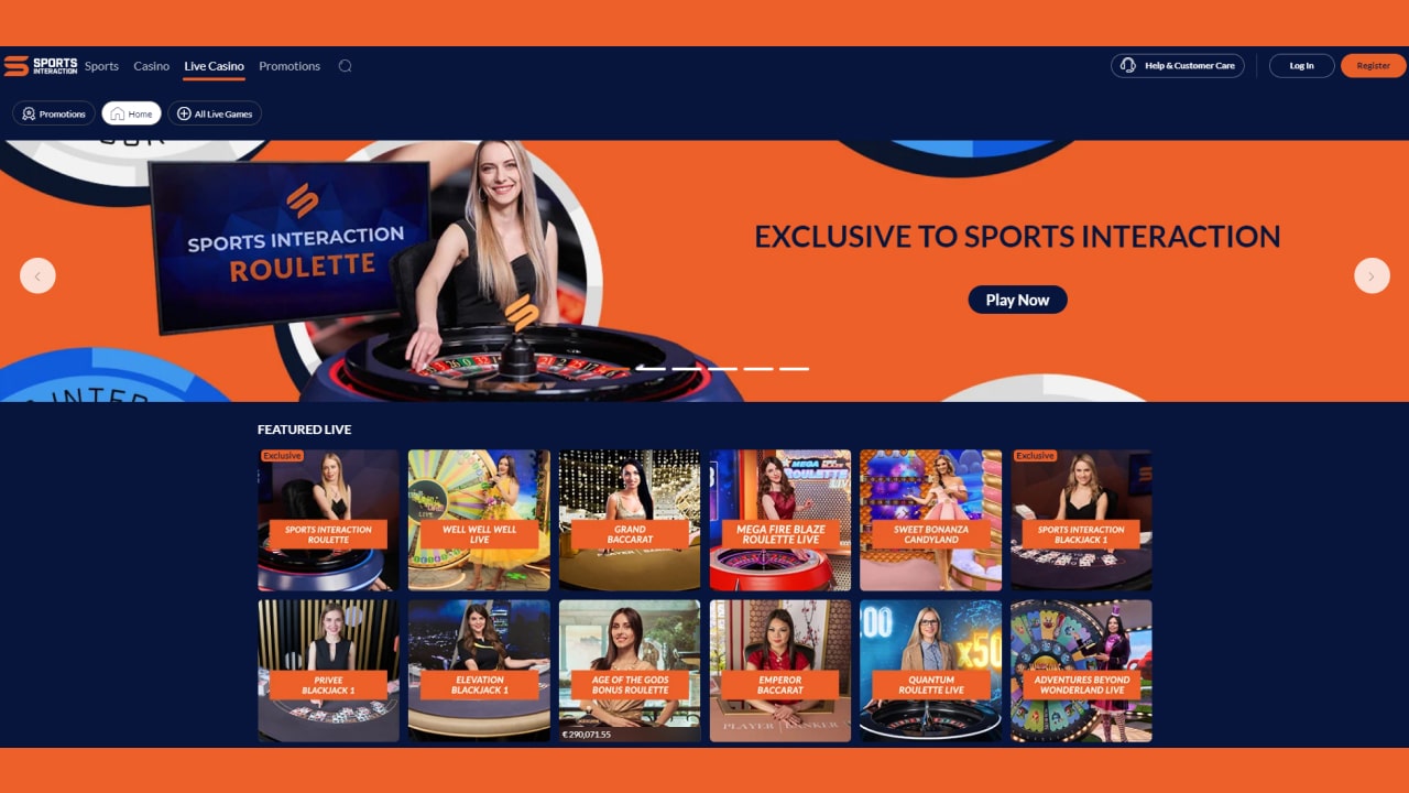 Sports Interaction live casino