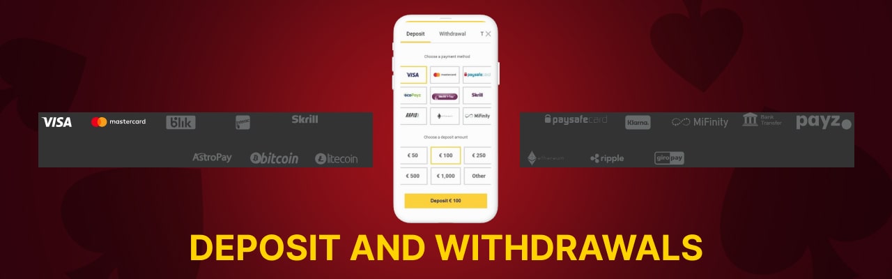 Deposit and withdrawals of zet casino