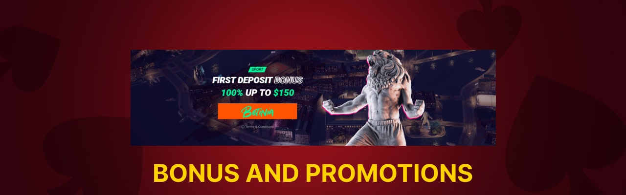 Betinia casino bonuses promotions