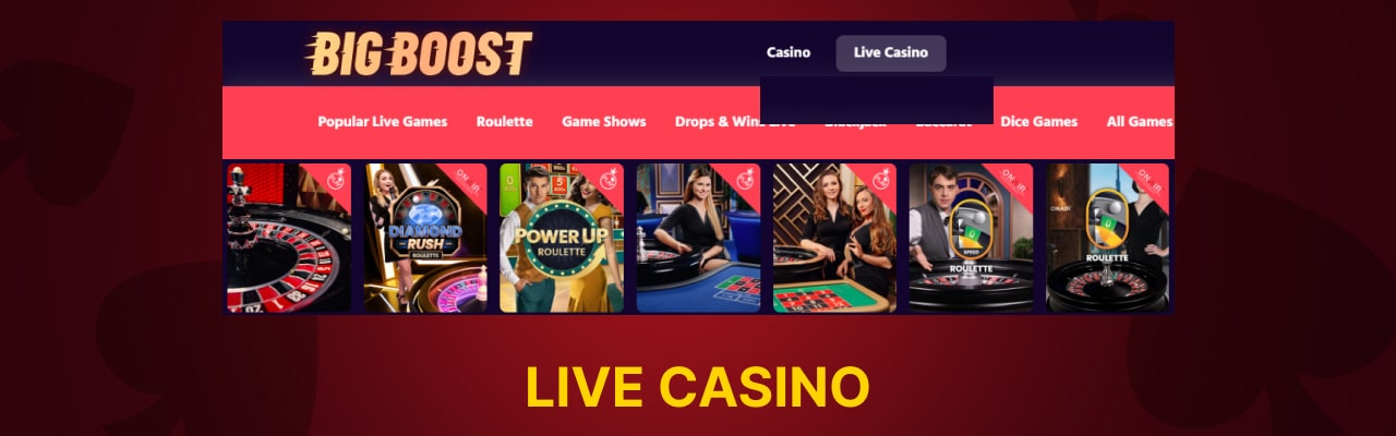 Big boost live casino games