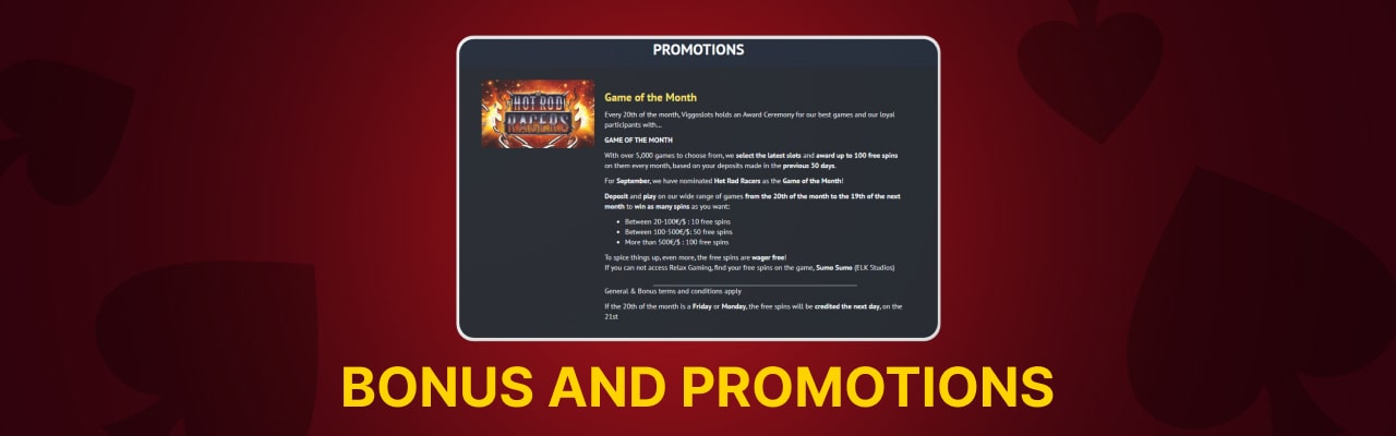 Bonuses and promotions for viggoslots casino