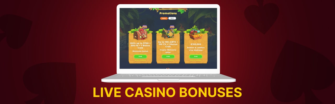 Bonuses for live casino games