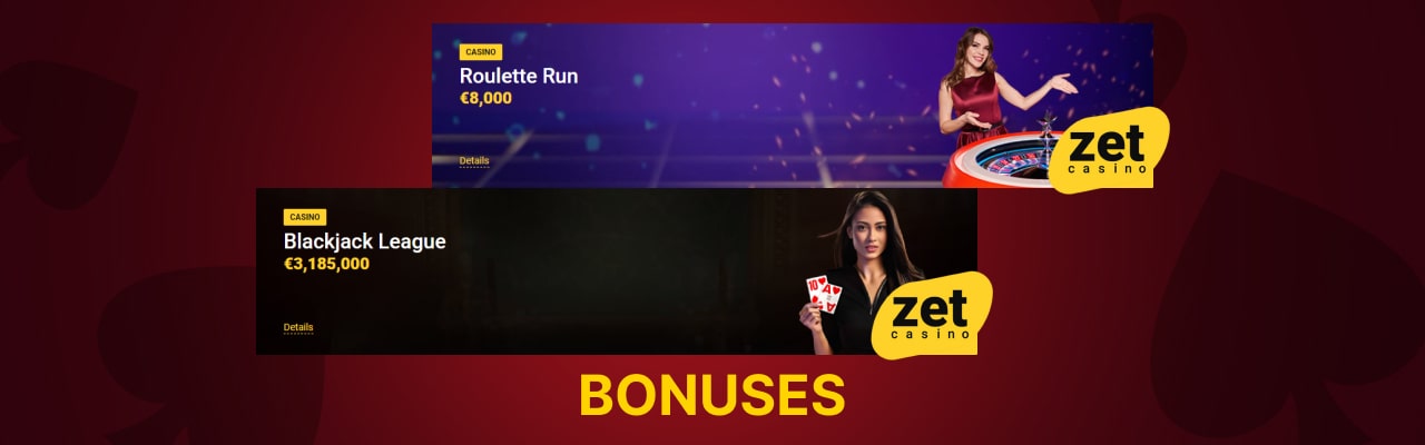 Bonuses for zet casino live games