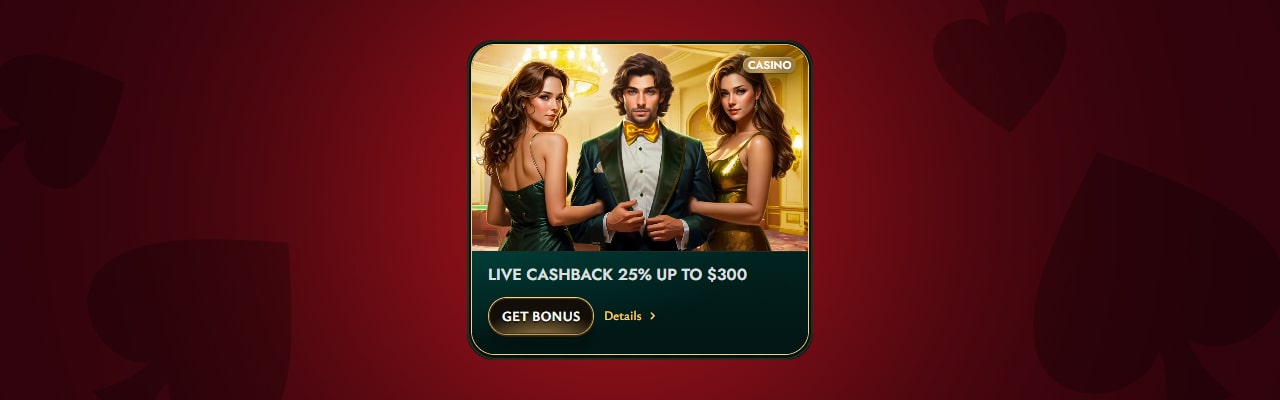 Cashed live casino games bonuses