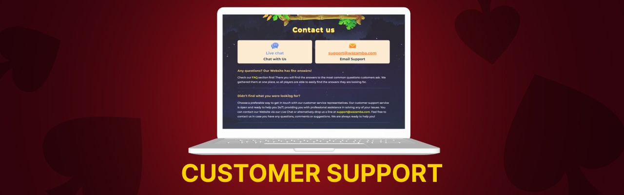 Customer support for wazamba payment