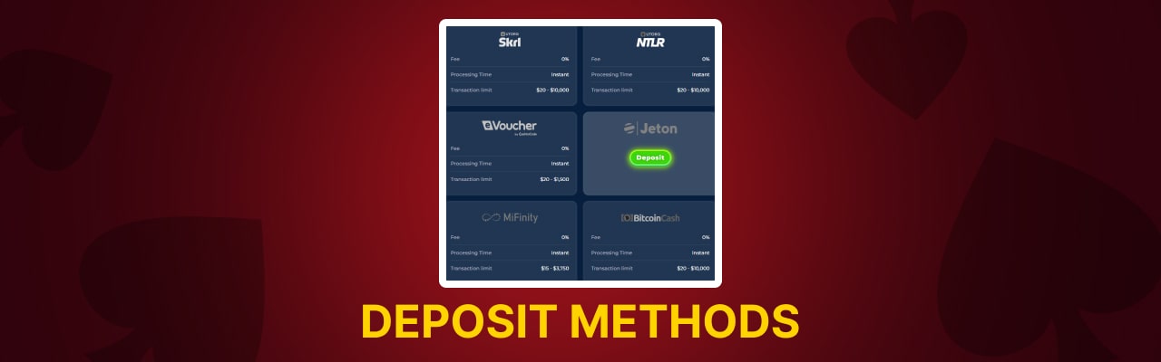 Deposit methods at wazamba canada