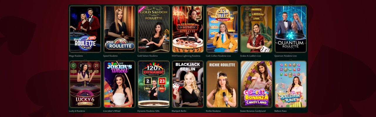 Popular live casino games