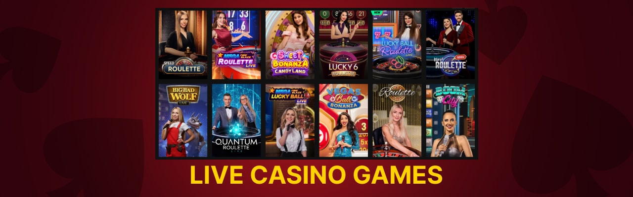 Popular live casino games at betinia casino