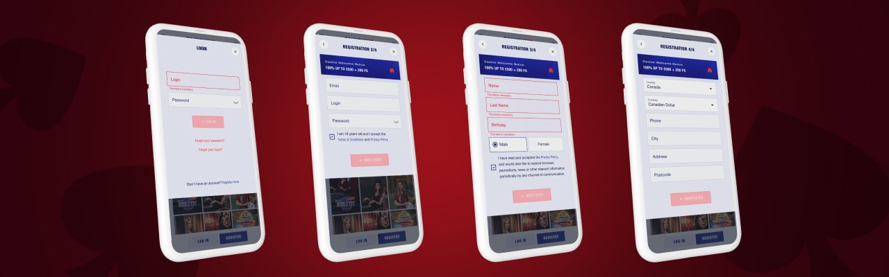 Registration login at bankonbet on mobile