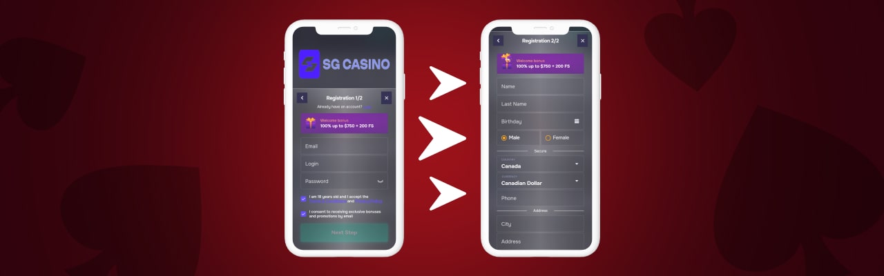 Registration login at sg casino on mobile