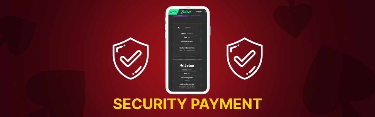 Security for betinia casino payments