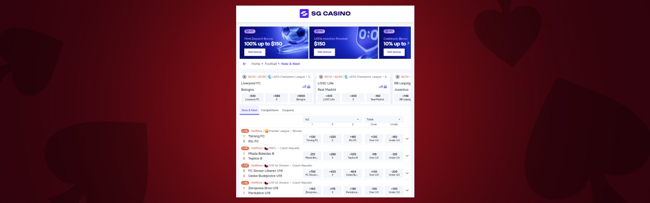 Sg casino bet options