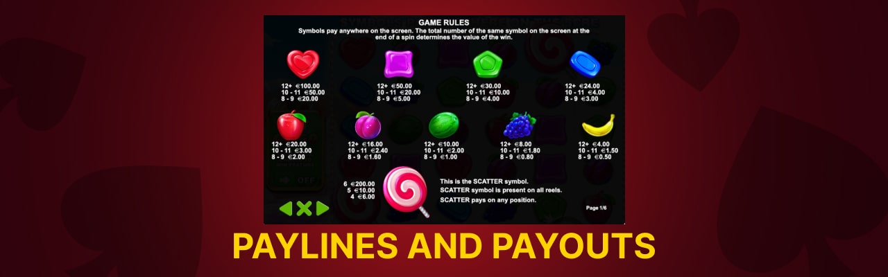 Sweet bonanza paylines and payouts