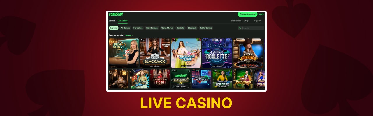 Types of live casino games