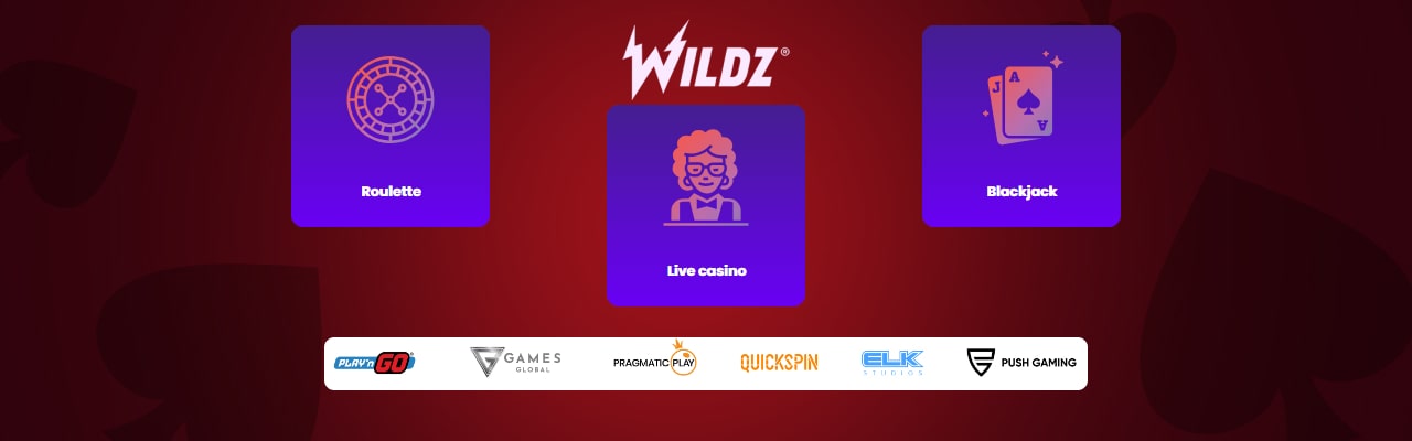 Wildz live casino providers