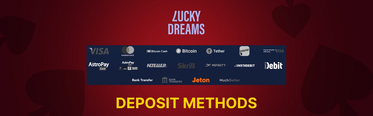 Deposit methods at lucky dreams casino