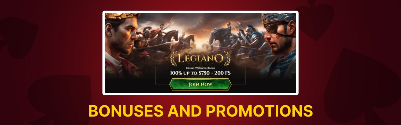 Legiano bonuses promotions