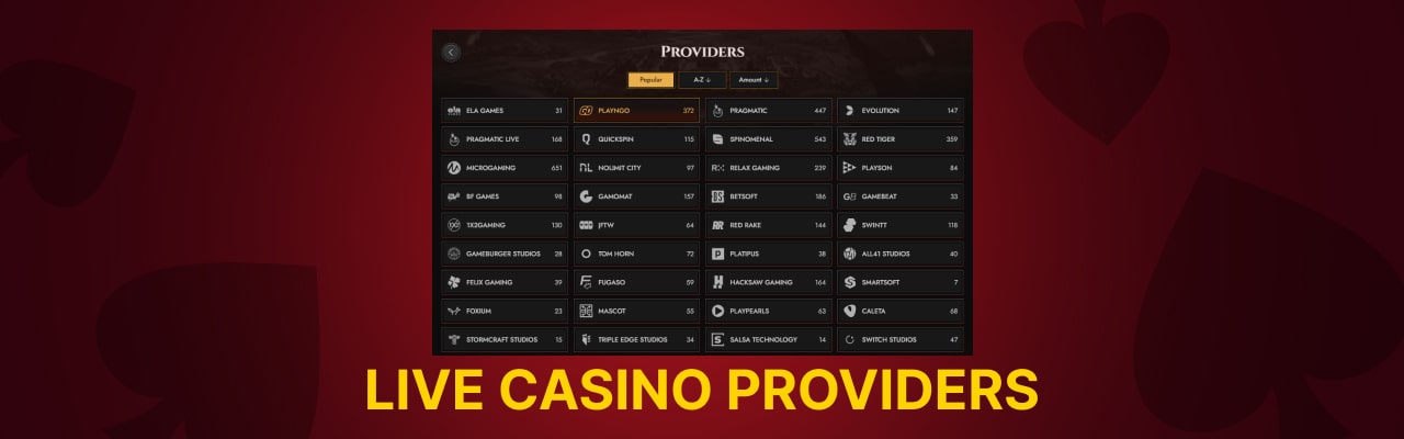 Live casino providers