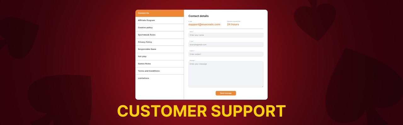 Maxxwin casino customer support