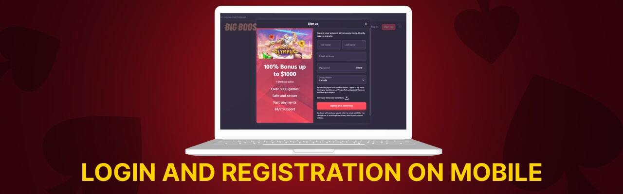 Registration login at big boost casino on mobile