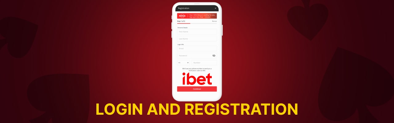 Registration login at ibet casino on mobile