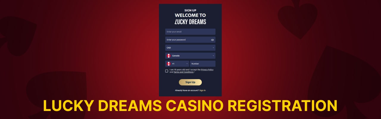 Registration login at lucky dreams casino on mobile
