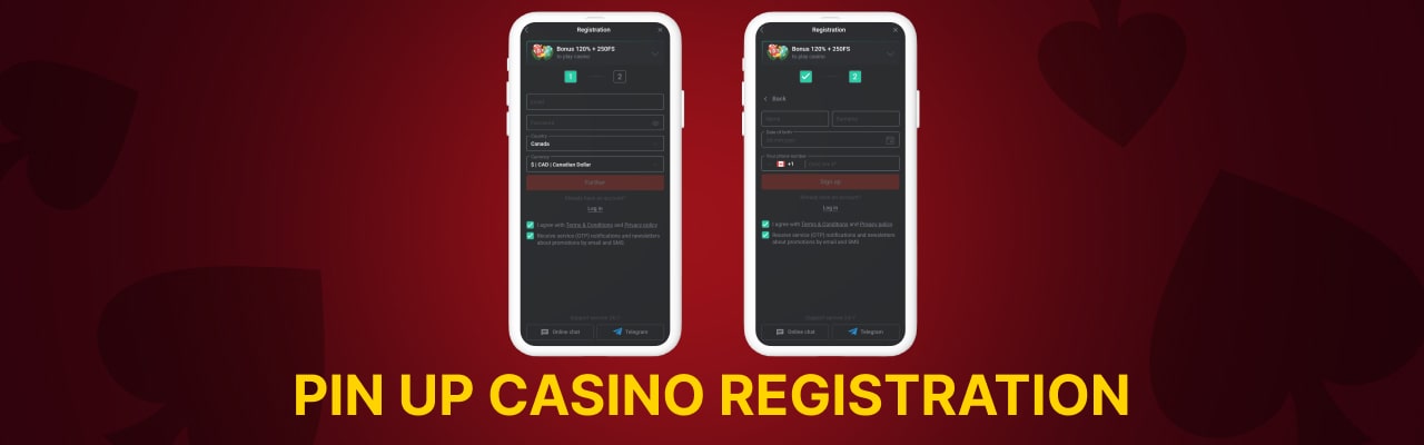 Registration login at pin up casino on mobile