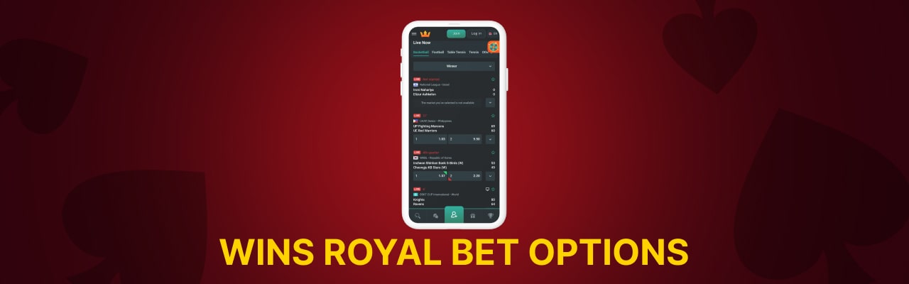 Wins royal casino bet options