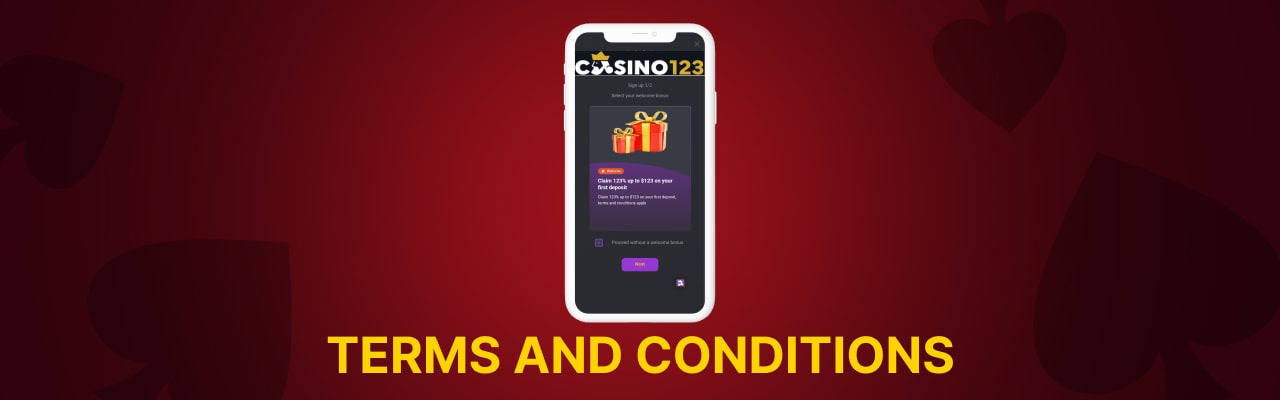 Casino123 bonuses terms and conditions
